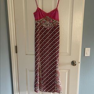 Jane Doe Collection - Pink and Red Floral Striped Dress